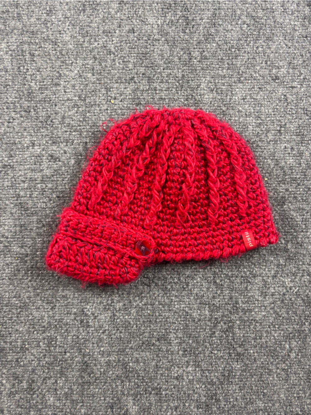 PISTIL Women’s Red Knit Taille Unique Winter Beanie Brim Hat OSFM